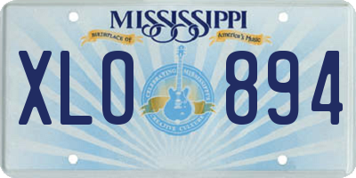 MS license plate XLO894