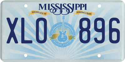 MS license plate XLO896
