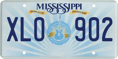 MS license plate XLO902