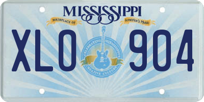 MS license plate XLO904