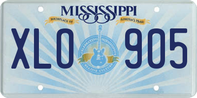 MS license plate XLO905