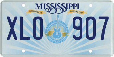 MS license plate XLO907