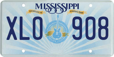 MS license plate XLO908
