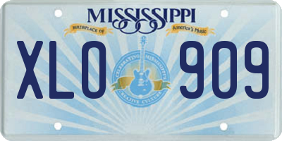 MS license plate XLO909