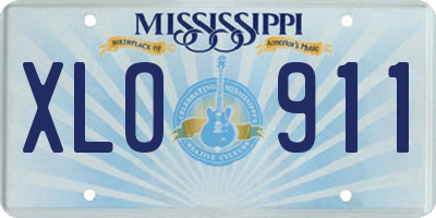MS license plate XLO911
