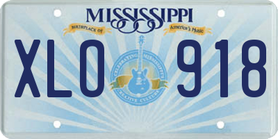 MS license plate XLO918