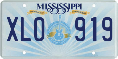 MS license plate XLO919