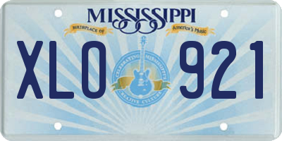 MS license plate XLO921