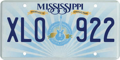 MS license plate XLO922