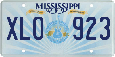 MS license plate XLO923