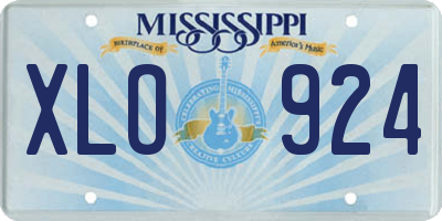 MS license plate XLO924