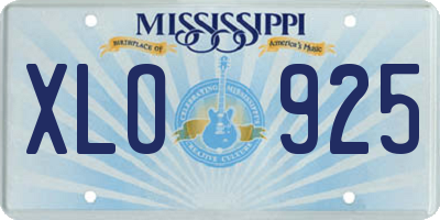 MS license plate XLO925