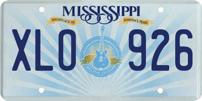 MS license plate XLO926
