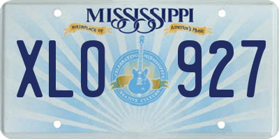 MS license plate XLO927