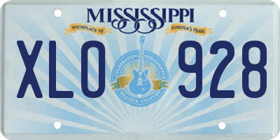 MS license plate XLO928