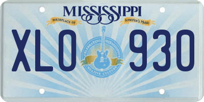 MS license plate XLO930