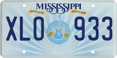 MS license plate XLO933