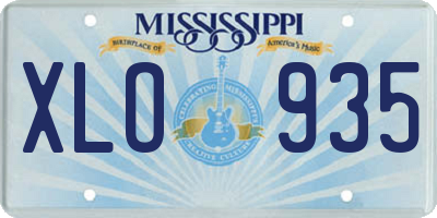 MS license plate XLO935