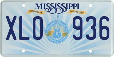 MS license plate XLO936