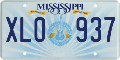 MS license plate XLO937