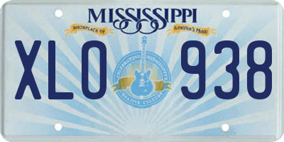 MS license plate XLO938