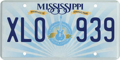 MS license plate XLO939
