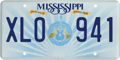 MS license plate XLO941