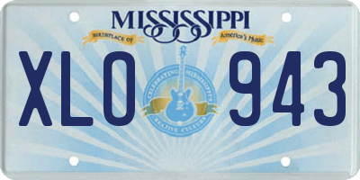 MS license plate XLO943