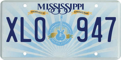 MS license plate XLO947