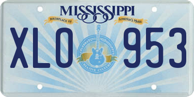 MS license plate XLO953