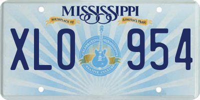 MS license plate XLO954