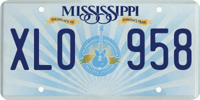 MS license plate XLO958