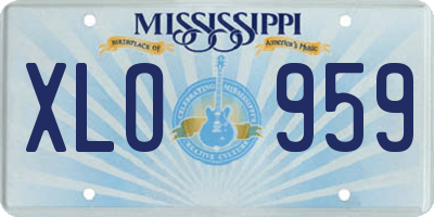 MS license plate XLO959