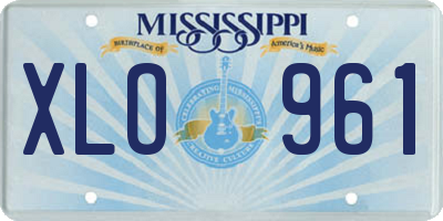 MS license plate XLO961