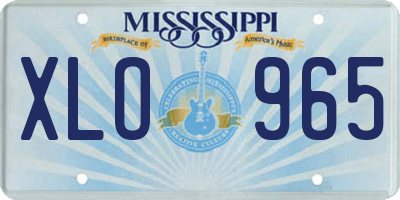 MS license plate XLO965