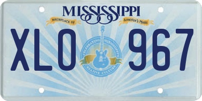 MS license plate XLO967