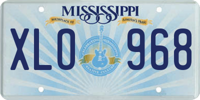 MS license plate XLO968