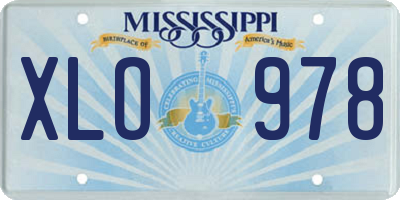 MS license plate XLO978