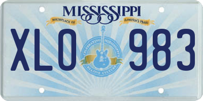 MS license plate XLO983