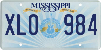MS license plate XLO984