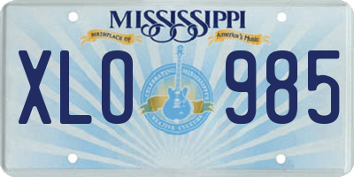 MS license plate XLO985