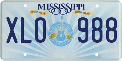 MS license plate XLO988