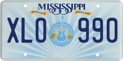 MS license plate XLO990