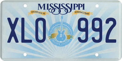 MS license plate XLO992