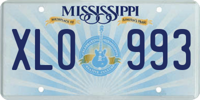 MS license plate XLO993