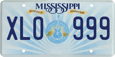 MS license plate XLO999
