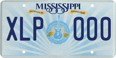 MS license plate XLP000