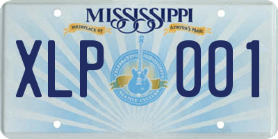 MS license plate XLP001