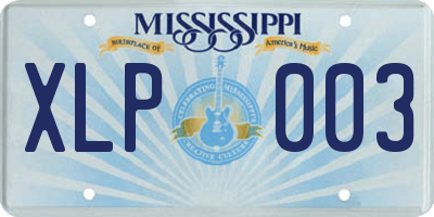 MS license plate XLP003
