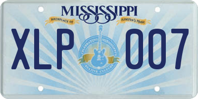 MS license plate XLP007